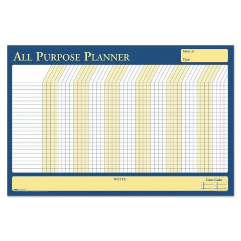 House of Doolittle 100% Recycled All-Purpose/Vacation Planner, 36 x 24, White/Blue/Yellow Surface, Undated Calendar