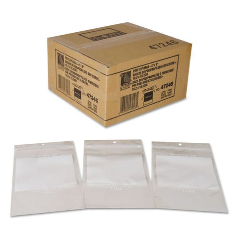 C-Line Write-On Poly Bags, 2 mil, 4" x 6", Clear, 1,000/Carton