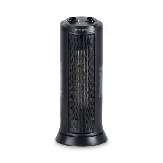 Alera Mini Tower Ceramic Heater, 1,500 W, 7.37 x 7.37 x 17.37, Black