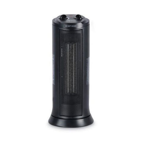 Alera Mini Tower Ceramic Heater, 1,500 W, 7.37 x 7.37 x 17.37, Black