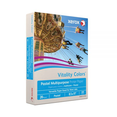 Xerox Vitality Colors Colored Multi-Use Print & Copy Paper, Letter Size (8 1/2" x 11"), 20 Lb, 30% Recycled, Gray, Ream Of 500 Sheets