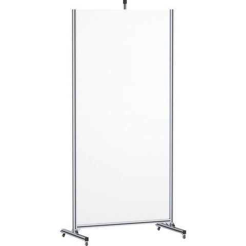 Lorell Full Protective Glass Screen 36" Width x 0.3" Depth x 78" Height - 1 Each - Clear - Tempered Glass, Aluminum