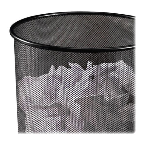 Rolodex Mesh Round Wastebasket, 4.5 gal, Mesh, Black