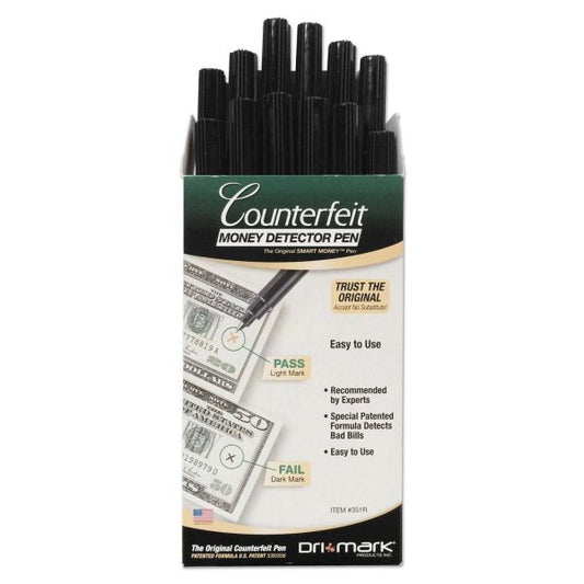 Dri-Mark Smart Money Counterfeit Bill Detector Pen, U.S. Currency, 12/Pack