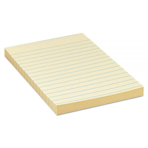 Universal Recycled Self-Stick Note Pads, Note Ruled, 4" x 6", Yellow, 100 Sheets/Pad, 12 Pads/Pack