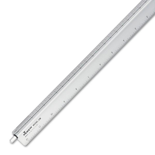 Chartpak Adjustable Triangular Scale Aluminum Architects Ruler, 12