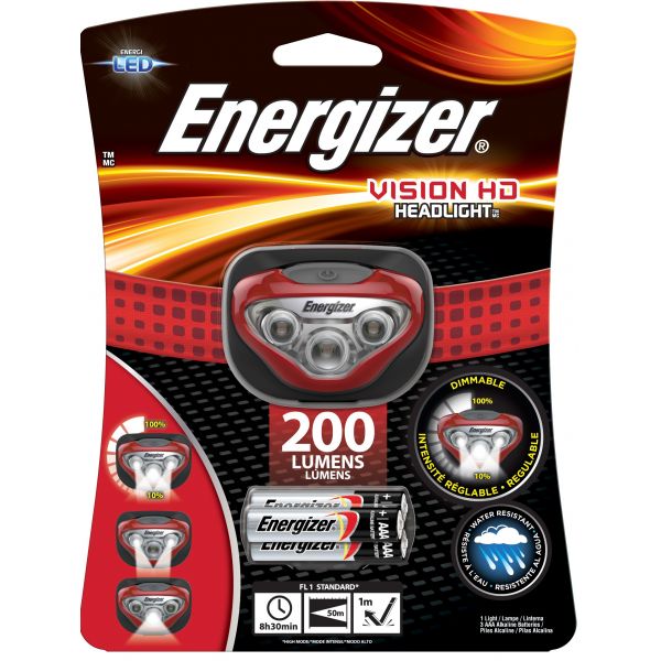 Energizer LED Headlight, 3 AAA Batteries (Included), Red