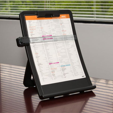 Business Source Curved Easel Document Holder 10" x 2.5" x 14.4" x - 1 Each - Black