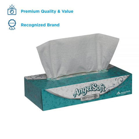 Georgia Pacific Professional Premium Facial Tissue, 2-Ply, White, Flat Box, 100 Sheets/Box