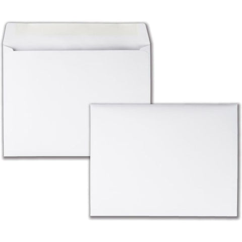 Quality Park Open-Side Booklet Envelope, #10 1/2, Hub Flap, Gummed Closure, 9 x 12, White, 100/Box