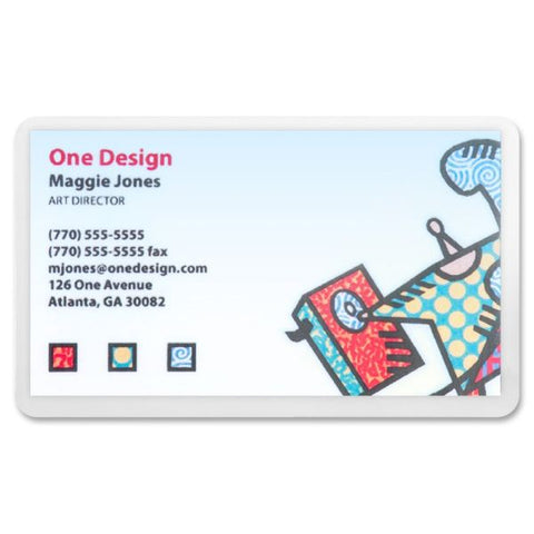 Business Source Business Card Laminating Pouches 2 1/4" x 3 3/4" - 5 mil Thickness - Clear - 100/ Box