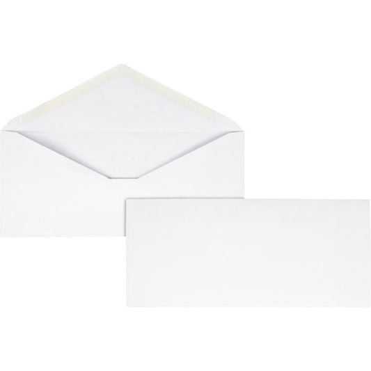 Business Source No. 10 V-Flap Envelopes, 24 lb, Gummed Flap, Wove, 250 / Box Business - #10 - 4 1/8" Width x 9 1/2" Length - 24 lb - Gummed Flap - Wove - 250 / Box - White