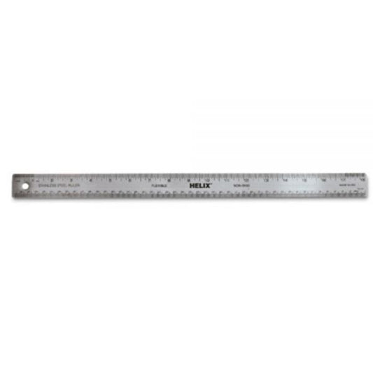 Helix Stainless Steel Ruler - 18" Length - Metric, Imperial Measuring System - Stainless Steel