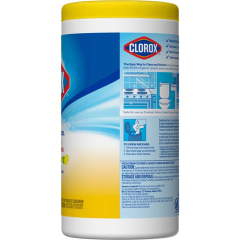 Clorox Disinfecting Wipes, Bleach Free Cleaning Wipes – Crisp Lemon - 75 Count (Pack of 6)