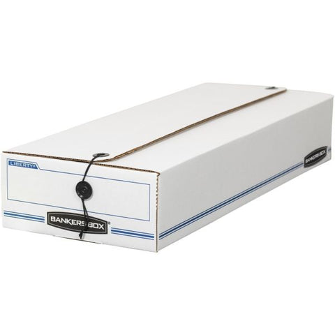 Bankers Box LIBERTY Check and Form Boxes, 6.25" x 24" x 4.5", White/Blue, 12/Carton