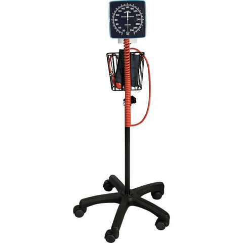 Medline Mobile Aneroid Sphygmomanometer 48" Height - Adult Size - Glow In The Dark Numbers - Black