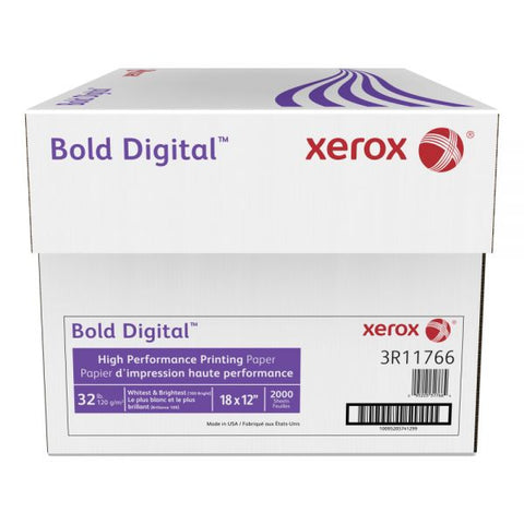 Xerox Bold Digital Printing Paper, Tabloid Extra Size (12" x 18"), 100 (U.S.) Brightness, 32 Lb, White, 500 Sheets Per Ream, Case Of 4 Reams