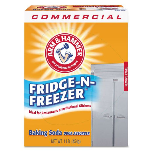 Arm & Hammer Fridge-N-Freezer Pack Baking Soda, Unscented, Powder, 16 oz, 12/Carton