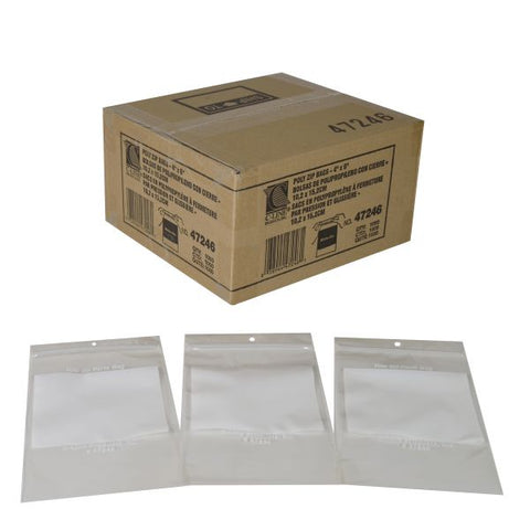 C-Line Write-On Poly Bags, 2 mil, 4" x 6", Clear, 1,000/Carton