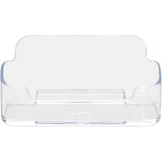 Deflecto Horizontal Business Card Holder, Holds 50 Cards, 3.88 x 1.38 x 1.81, Plastic, Clear