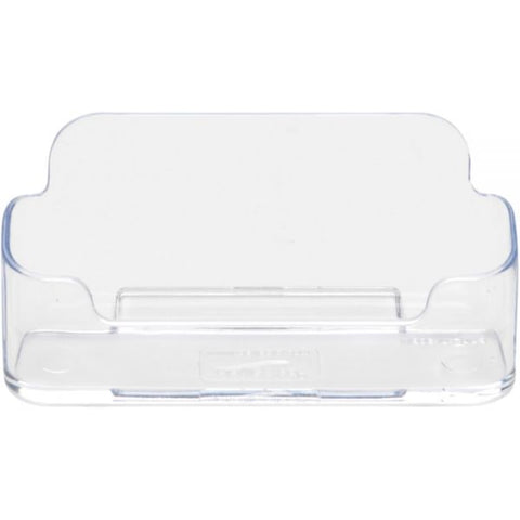 Deflecto Horizontal Business Card Holder, Holds 50 Cards, 3.88 x 1.38 x 1.81, Plastic, Clear