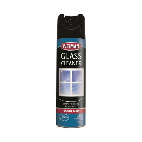 WEIMAN Foaming Glass Cleaner, 19 oz Aerosol Spray Can, 6/Carton