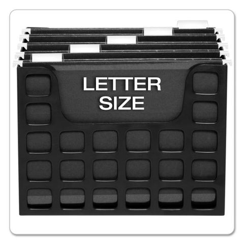 Pendaflex Desktop File With Hanging Folders, Letter Size, 6" Long, Black