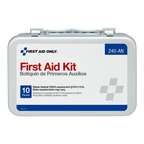 First Aid Only Unitized First Aid Kit for 10 People, 65 Pieces, OSHA/ANSI, Metal Case