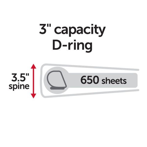 [IN]PLACE Heavy-Duty View 3-Ring Binder, 3" D-Rings, White