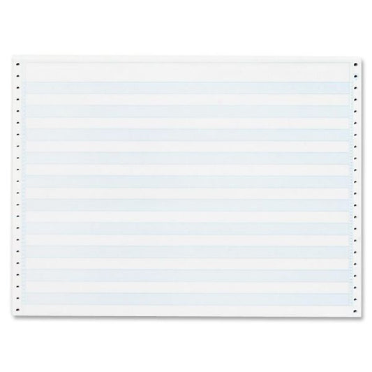 Sparco Continuous Blue Bar Computer Paper 14 7/8" x 11" - 1/2" Blue Bar - 20 lb Paper Weight - Blue & White - 2,400 Sheets/ Carton