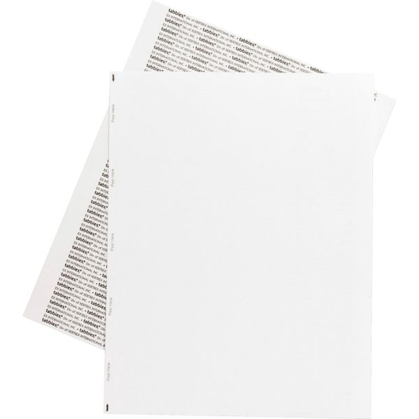 Tabbies Transcription Label Printer Sheets 8.50" Width x 11" Length CoreLaser - White - 100/Box