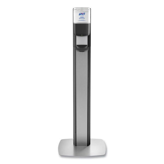 PURELL MESSENGER ES6 Graphite Panel Floor Stand with Dispenser, 1,200 mL, 16.75 x 6 x 40, Graphite/Silver Floor Stand - Graphite, Silver