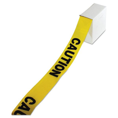 Impact Site Safety Barrier Tape, "Caution" Text, 3" x 1,000 ft, Yellow/Black