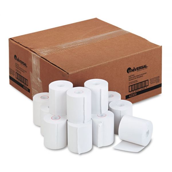 Universal Impact and Inkjet Printing Bond Paper Rolls, 0.5" Core, 3" x 165 ft, White, 50/Carton