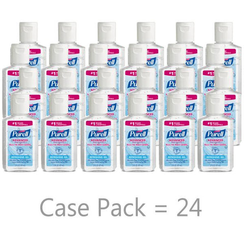 Purell Advanced Refreshing Gel Hand Sanitizer, 2 Fl Oz, Clean Scent, Pack Of 24 Bottles