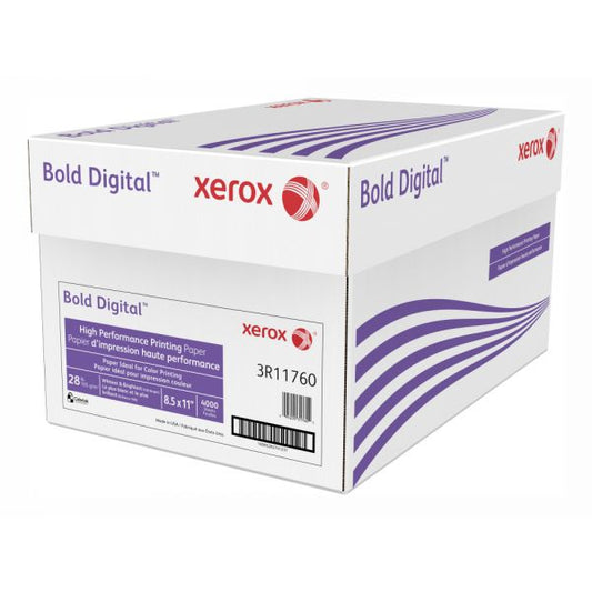 Xerox Bold Digital Printing Paper, Letter Size (8 1/2" x 11"), 100 (U.S.) Brightness, 28 Lb, FSC Certified, Ream Of 500 sheets, Case of 8 reams