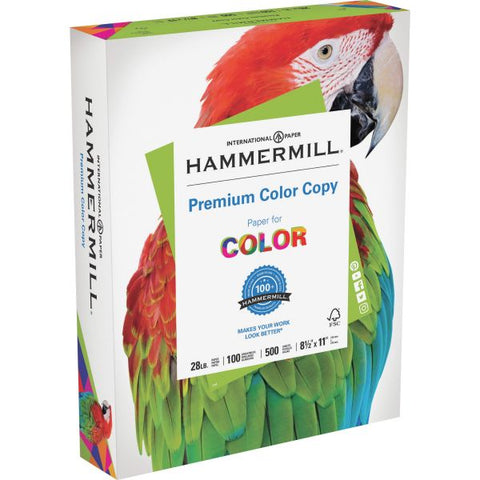 Hammermill Copy Paper, 100 Brightness, 28 lb, 8 1/2 x 11, Photo White, 500 Sheets/Ream