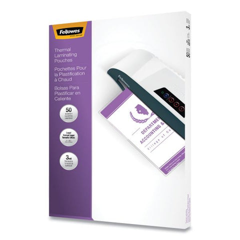 Fellowes Laminating Pouches, 3mil, 9 x 14 1/2, 50/Pack