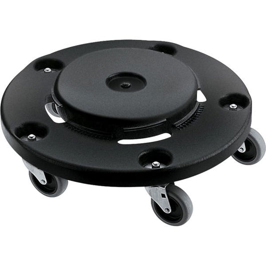 Rubbermaid Commercial Brute Easy Twist Round Dollies 350 lb Capacity - 5 Casters - Structural Foam - x 18.3" Width x 6.6" Height - Black - 2 / Carton