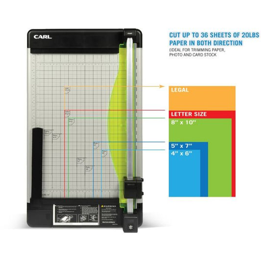 CARL Heavy-Duty 18" Paper Trimmer 14.5" x 28" x - 36 Sheet Capacity - 18" Cutting Length - Metal Base - Carbide Blade - Gray