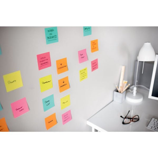 Post-it Notes Super Sticky Pop-Up Notes, 3" x 3", Supernova Neons Collection, 90 Notes Per Pad, Pack Of 18 Pads