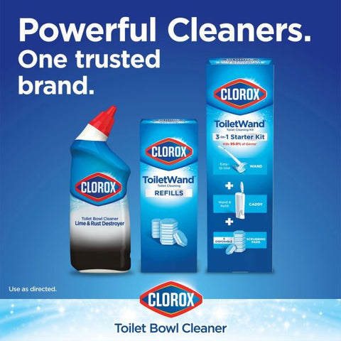 Clorox Toilet Bowl Cleaner Lime & Rust Destroyer - (Package May Vary) Liquid - 24 fl oz (0.8 quart) - 12 / Carton - Clear