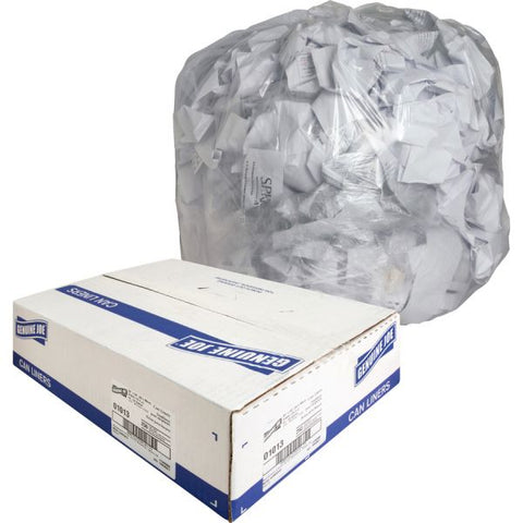 Genuine Joe 33 Gallon Trash Bags, Clear, Low-Density, 0.60 mil, 33 Gallon Capacity, 250/Pack Clear Garbage Bag - Low-Density - 0.60 mil Thickness - 33 Gallon Capacity - 250/ Pack