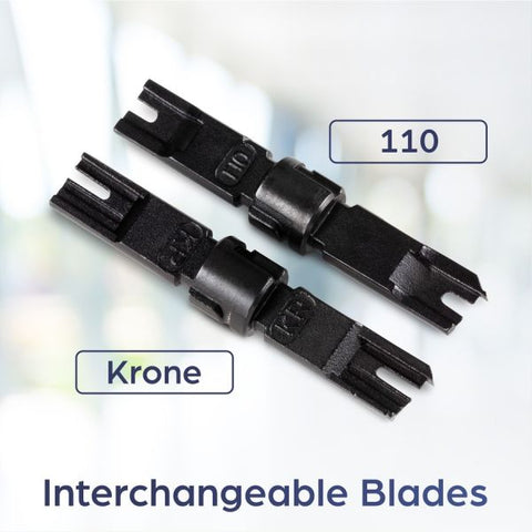 TRENDnet Punch Down Tool With 110 And Krone Blade, Insert & Cut Terminations In One Operation, Precision Blades Are Interchangeable & Reversible, Network Punch Tool, Grey, TC-PDT Punch Down Tool with 110 and Krone Blade