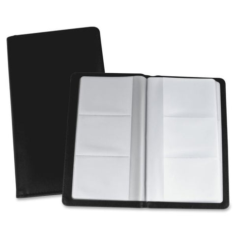 Lorell Business Card Storage Holder 0.7" x 4.8" x 7" x - Vinyl, Plastic - 1 Each - Black, Clear