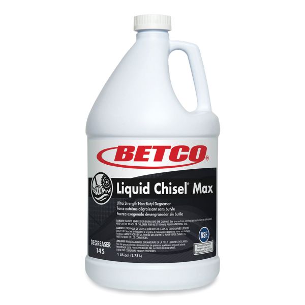 Betco Liquid Chisel Max Non-Butyl Degreaser, Characteristic Scent, 1 gal Bottle, 4/Carton