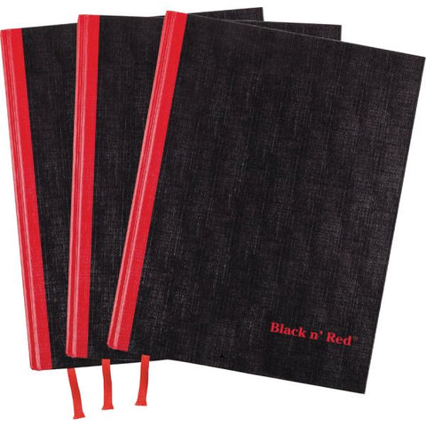 Black n' Red Casebound Hardcover Notebook 3-pack Case Bound - 12" x 8.5"1.7" - Matte Cover - Hard Cover, Bleed Resistant, Ribbon Marker - 3 / Pack