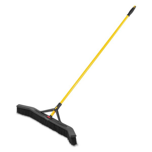 Rubbermaid Commercial Maximizer Push-To-Center 36" Broom Polypropylene Bristle - 58.1" Overall Length - Steel Handle - 1 Each