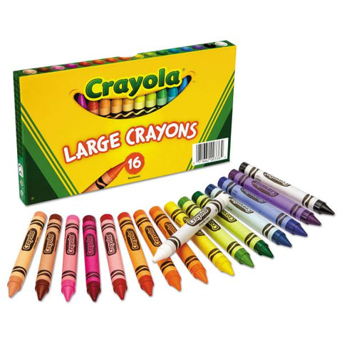 Crayola Large Crayons, Lift Lid Box, 16 Colors/Box