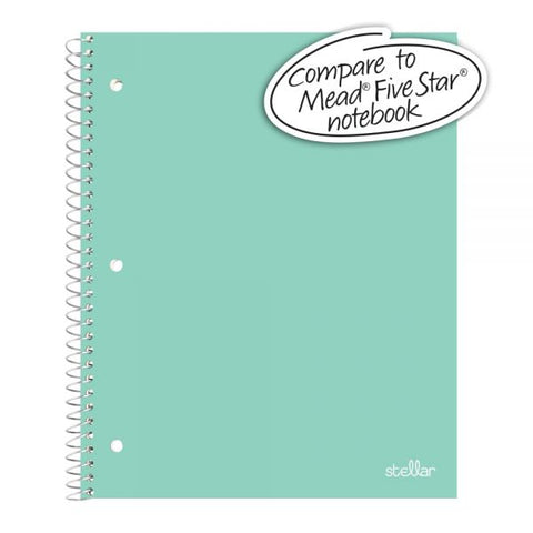 Stellar Poly Notebook, 8-1/2" x 11", 1 Subject, College Ruled, 100 Sheets, Mint